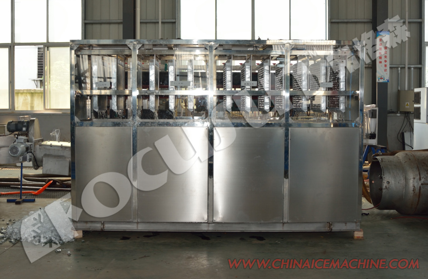 Stainless Steel Ice Cube Machine for Water Ww Pump Blue Brine Provided Supermarket