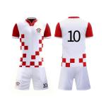 Plaid Print Custom Team Jersey Breathable Red White Soccer Jersey