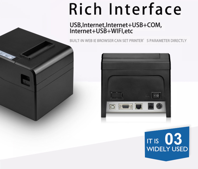 RJ11 Thermal Bluetooth Bill 80mm Receipt Printer USB Lan With Auto Cutter