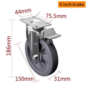 Quality 110kg Load Industrial Caster Wheels Chrome Coating Swivel Plate Caster wholesale