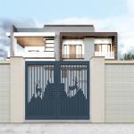 Outside Aluminium Profile Main Gate Louvre Door Entrance Customized
