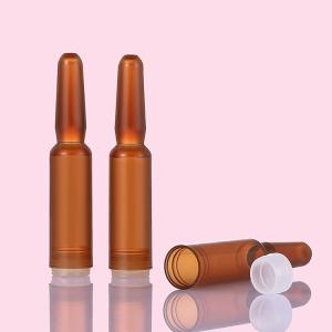Quality Amber Plastic Serum Vials Ampoule For Cosmetic Essence 1ml Capacity wholesale