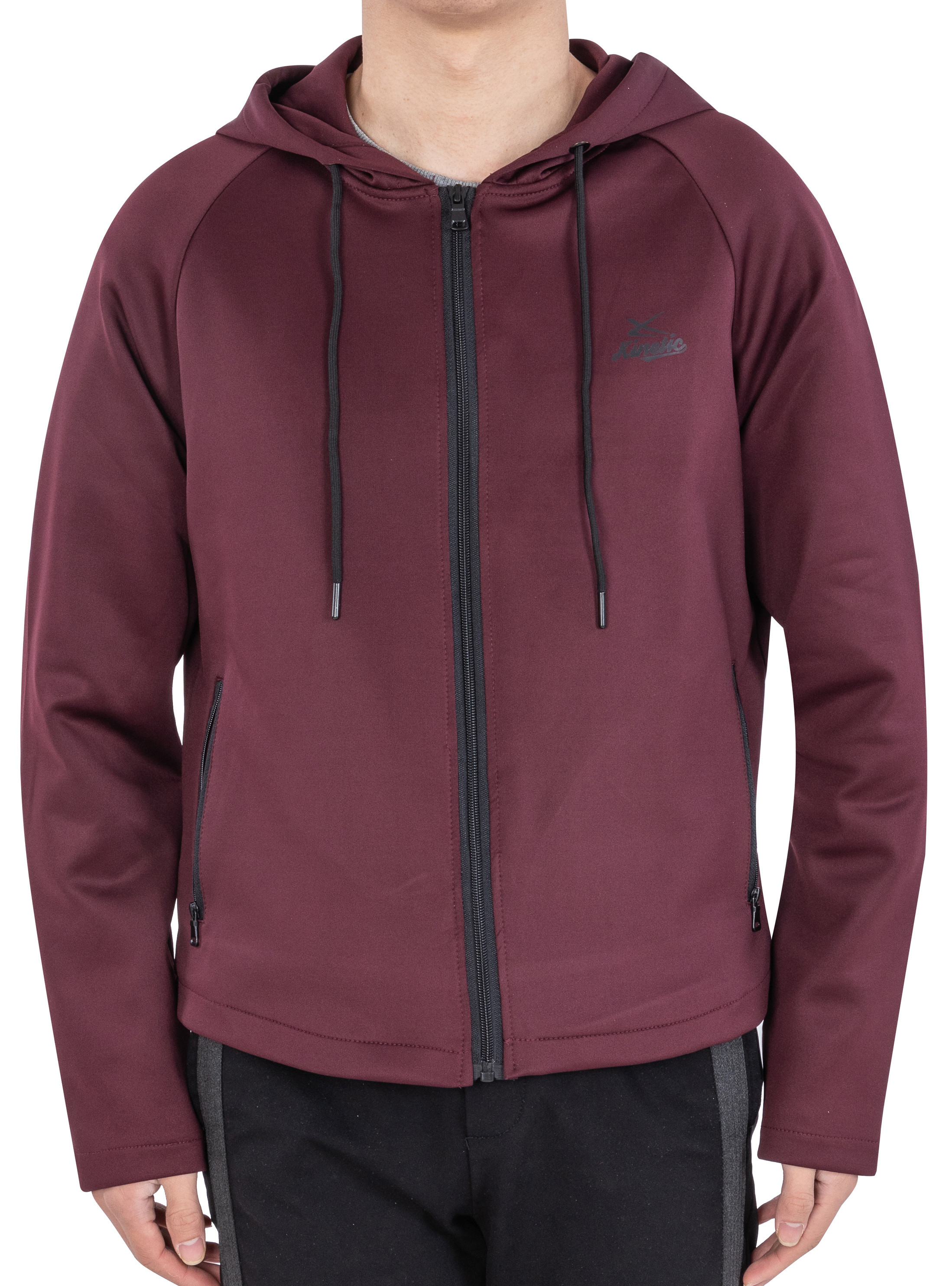 Basic Type Athletic 95% Polyester Zipper Sleeve Jacket Jacket With Zipper Hood