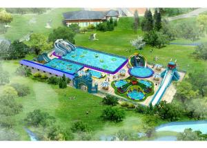 Quality 0.9mm Strong PVC Tarpaulin Inflatable Water Park For Adults / Children wholesale