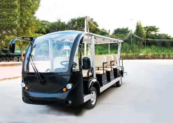 Black 14 Person Electric Sightseeing Bus 7.5KM Motor 72V Electric Sightseeing
