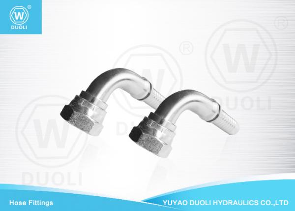 Carbon Steel 90 Degree Hydraulic Hose Fitting JIC Female 37° Cone Seat / SAE