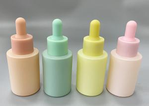 Quality Matte Pink Frosted 30ml Glass Dropper Bottles For Cosmetic Serum wholesale