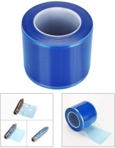 Quality Polythene Blue Protective Barrier Film Self Adhesive 1200 Sheets Medical Barrier Film With Dispenser wholesale