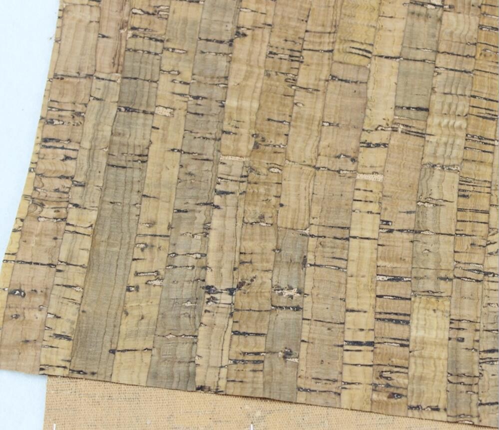 Popular 1.35m Width Dark Black Color Cork Fabric by Yard for Handbad, Wallet Making