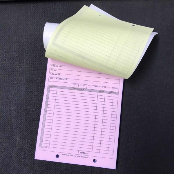 Factory supplier Customized 3 parts carbonless paper sales order book for