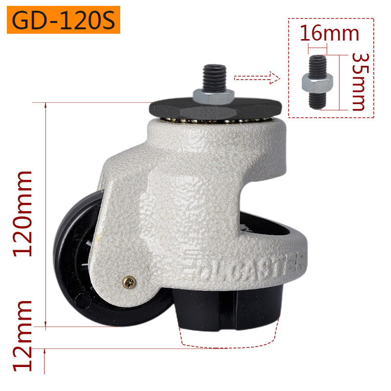 EDL 50kg-1000 Kg Caster Wheels , Threaded Leveling Castor Wheels GD Series GDS