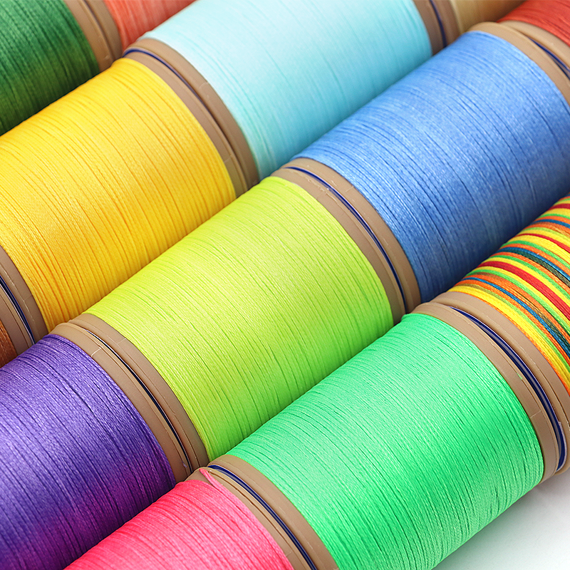 100% Polyester Flat Leather Waxed Thread 150d/16 Wax Thread MERCERIZED for Sewing