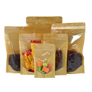 Quality Front Clear Tanding Zipper 20g Kraft Paper Food Bag wholesale
