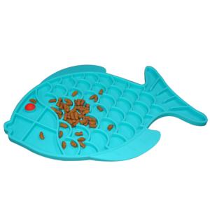 Quality Soft Silicone Pet Supplies Customized Fish Shape Dogs Licking Plates OEM / ODM wholesale