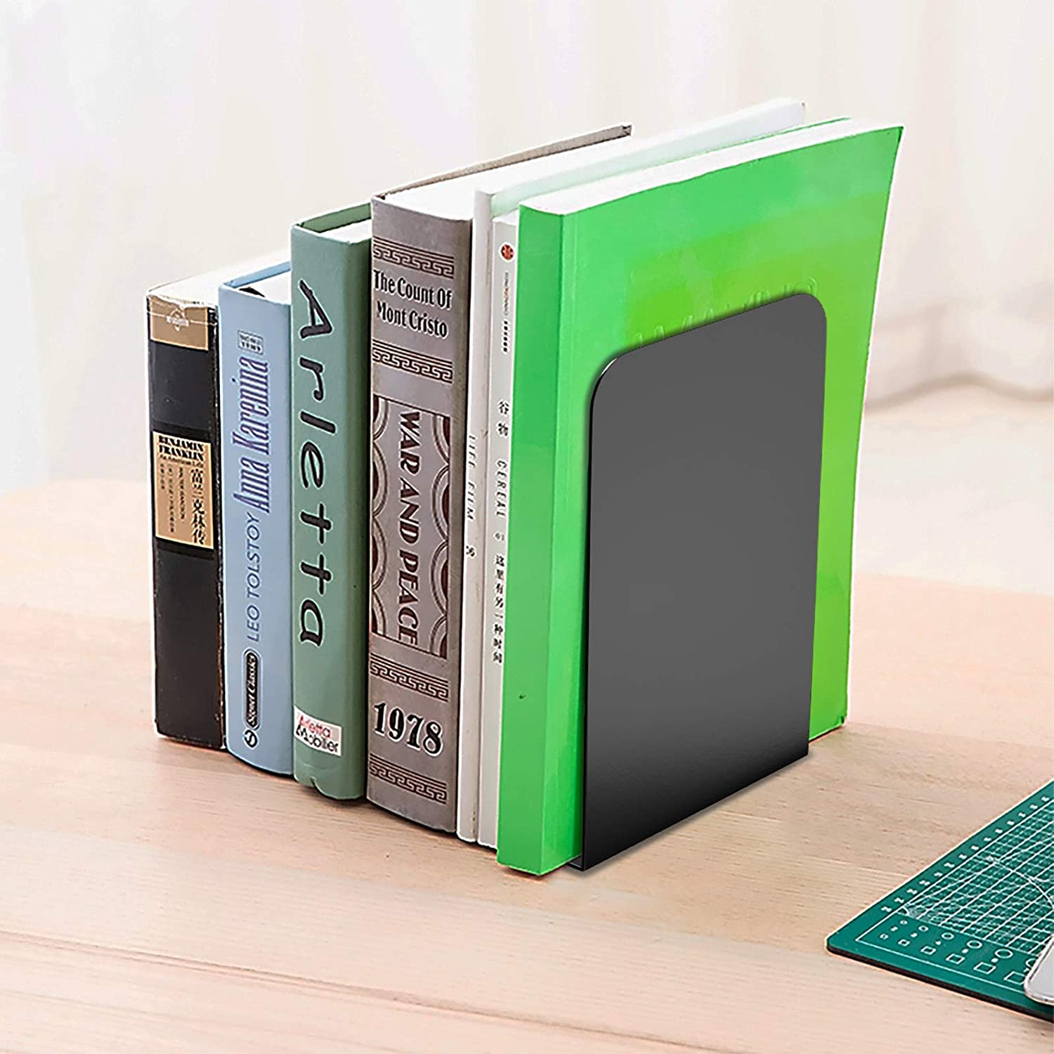 ISO9001 Rohs CE Black Metal Bookends for Heavy Books Floating Shelves Book Shelf Holder