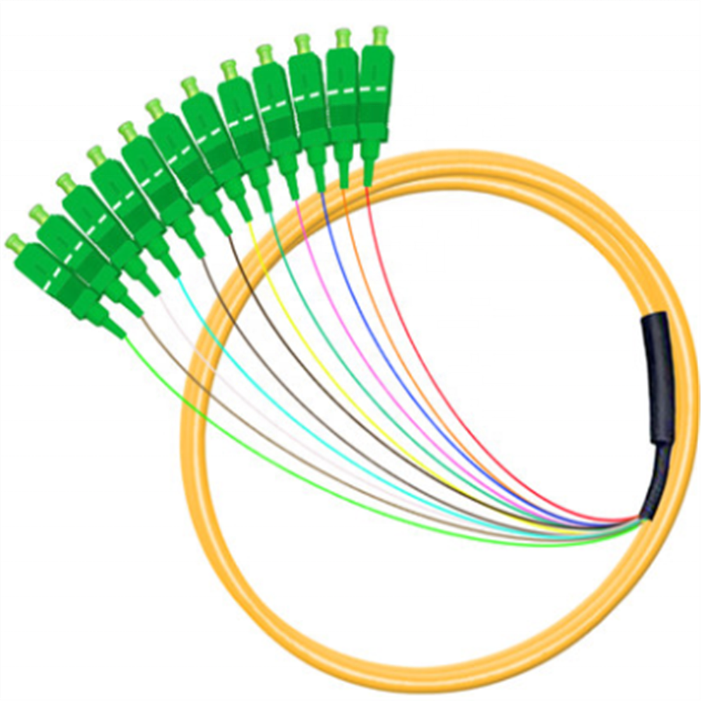 For Telecom LSZH 12Cores SC/APC SM SX (0.9MM) 1.5m SM Fiber Optic Pigtail