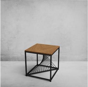 Quality Mail Packing Adjustable Height Metal Leg Wood Top End Table for Modern Home Furniture wholesale