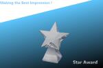 glass star trophy/top star award/crystal star tower trophy/crystal top star