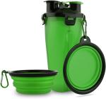 Portable 350ml Pet Dog Water Food Bottle Collapsible Bowls Carabiners