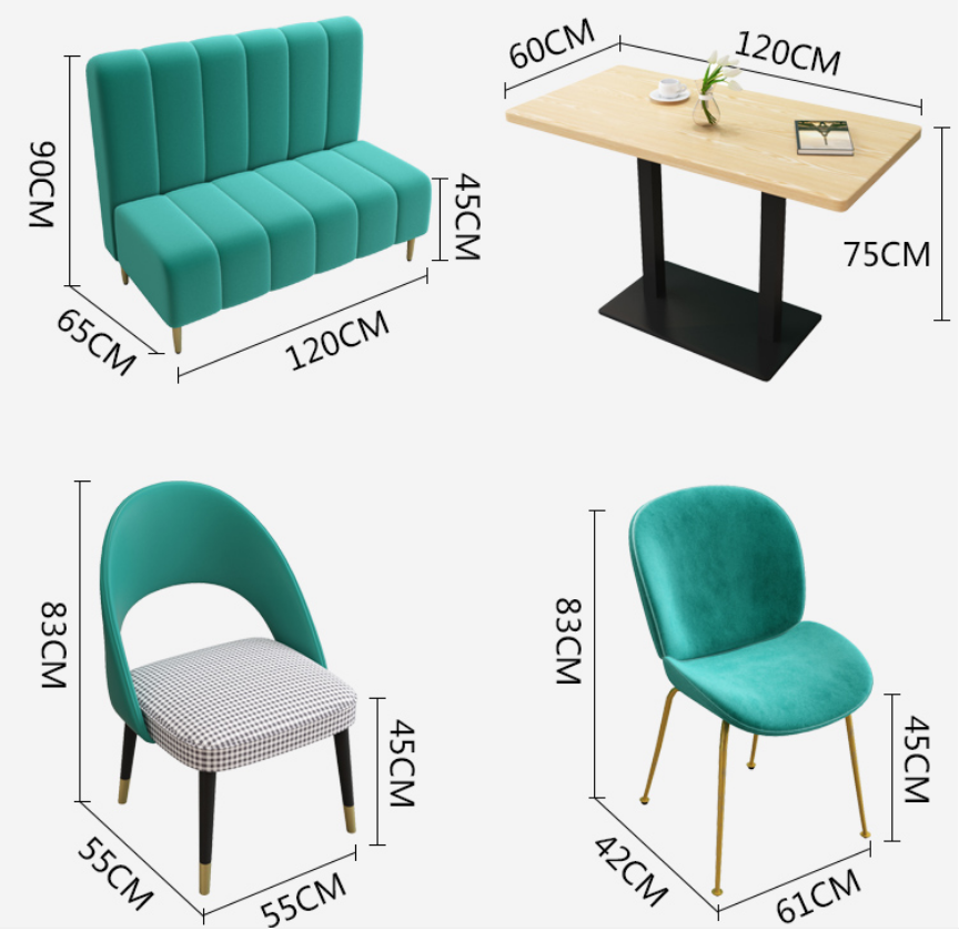Restaurant Wall Bench Seating Velvet Booth Seating Commercial Double Sofa 120CM