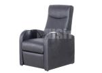 Modern Theater Recliner Sofa Padded PU Leather Home Theater Seating Black Color