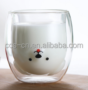 150ml 240ml 300ml Heart Shaped High Borosilicate Milk Mugs Tea Mugs Insulated Double Wall Glass Coffee Cup