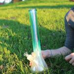 16" Water Pipes Glass Bongs Huge Ocean Blue Beaker Hookah