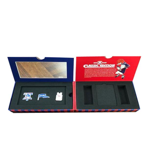 custom commemoration coin rigid box with sleeve luxury badge gift box slide