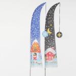Christmas Garden Flag snowing house
