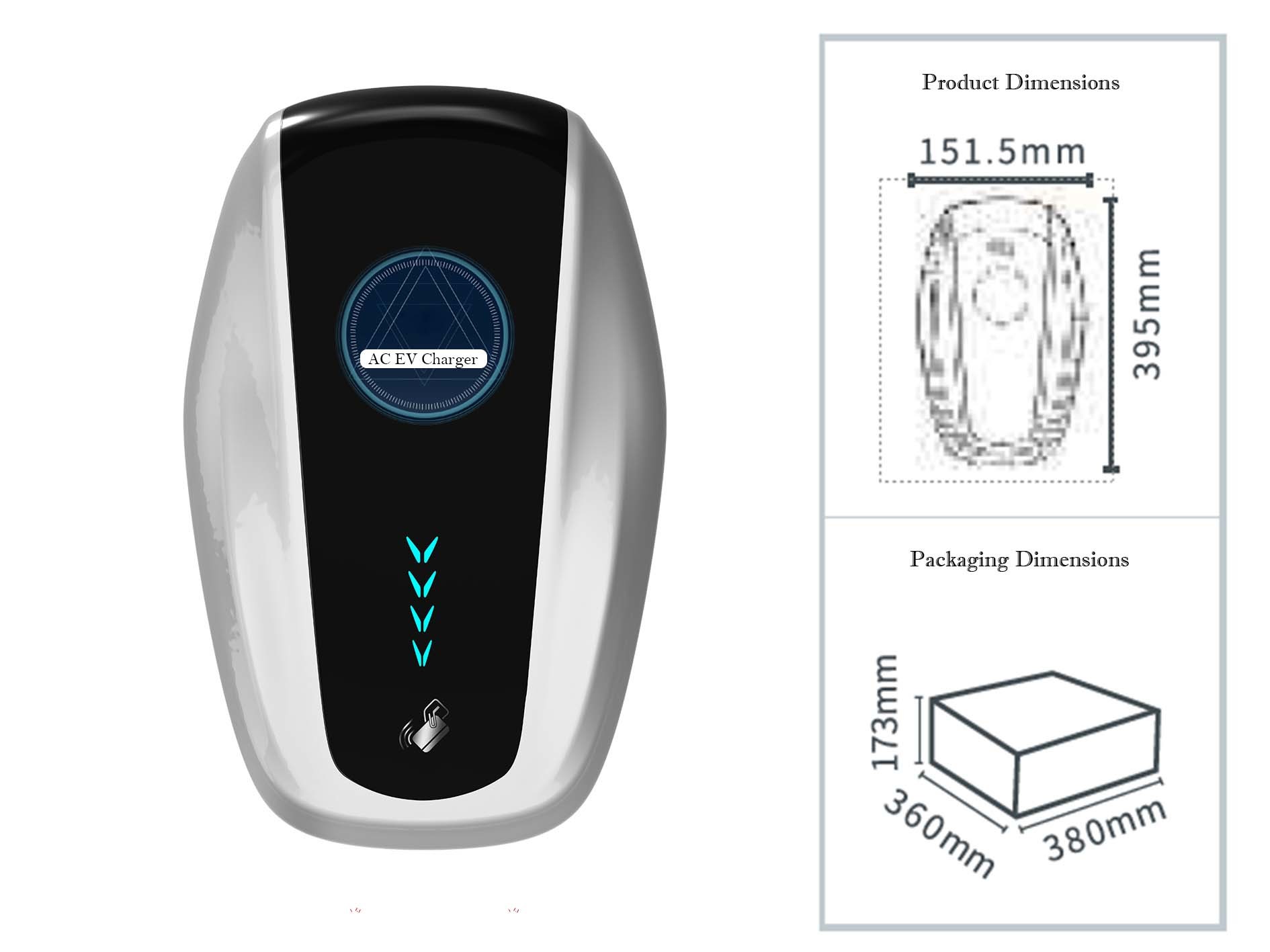 32A 7kw Type 2 Charger Electric Car Charging Point IEC 62196
