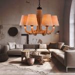 Antique Rustic Lamp for Coffee Farmhouse house Dining Room Rope chandelier(WH-CI