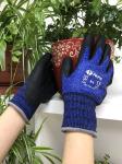 Blue Terry Brushed Polyester Liner Industrial Work Gloves Ergonomic