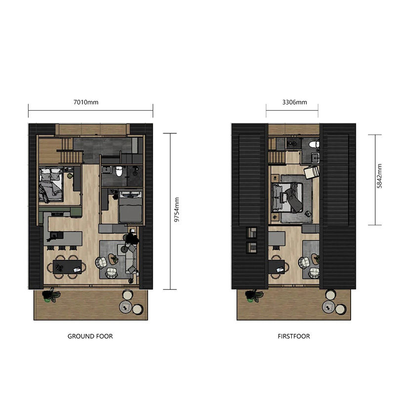 Custom Fast Prefabricated Hotel A Frame Cabin With Steel Structure