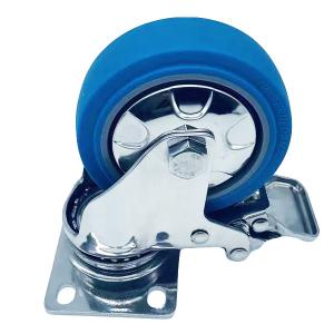 Quality 3 Inch Blue TPR Tread Stainless York Swivel Brake Caster wholesale