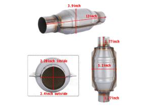 Quality TWC 2.25'' Ceramic Coating Three Way Catalytic Converter Euro 2 3 4 wholesale