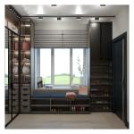 Adjustable Aluminum Door Black Glass Wardrobe for Apartment Bedroom Closet