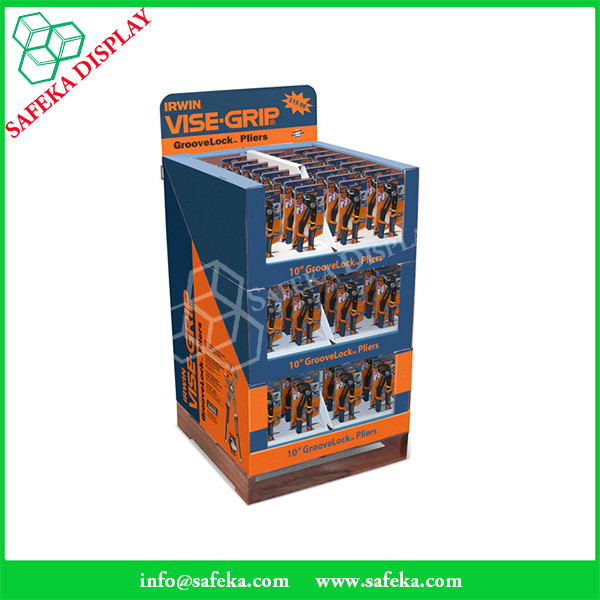 half pallet Customized printed Promotion Rack advertising shelf Cardboard supermarket display stand for scissors tools