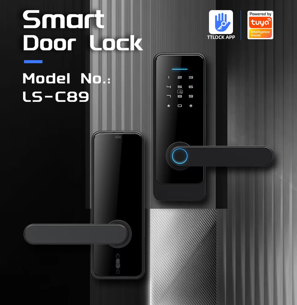 Remote Control Fingerprint Door Lock Automatic Password Front Door Lock 35mm - 55mm