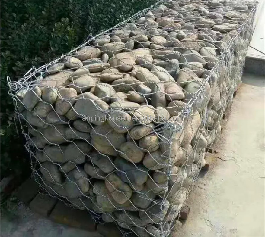2x1x1m Gabion Boxes Galvanized PVC Coated for River Construction and Garden Decoration