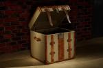 Copper Nails Leather Storage Trunk Antique Style Strong Canvas House Application