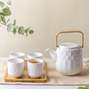 Quality Japanese Tea Cup Set Porcelain Teekanne Set Green Afternoon Cup And Saucer With Tray wholesale