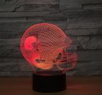 Motorcycle Helmet 7 Colors Change 3D LED Night Light with Remote Control Ideal
