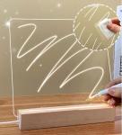 DIY Acrylic Note Erasable Led Light Display Stand With Writing Pen Warm White