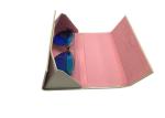 Bright Leather Foldable Sunglasses Case / Portable Hard Eyeglass Case