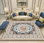 Chinese Style Ancient Classic Crystal Velvet Floor Carpets For Sofa Living Room