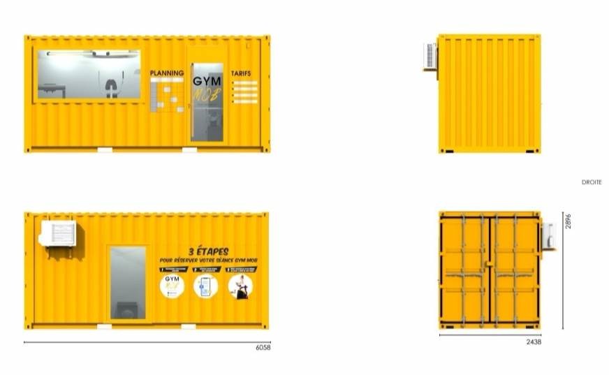 Gym 3D 20gp Prefab Storage Container Homes