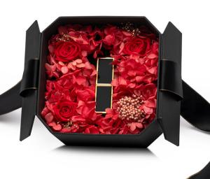 Quality Black Rose Flower Gift Jewelry Box 0.406 Kg For Necklace Earring Ring wholesale