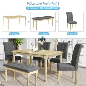 Quality Tomile Modern 6 Piece Dining Set / Kitchen Dinette Sets High End wholesale