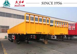 Quality Custom Durable Flatbed Trailer Heavy Duty 4 Axle 500 Mm Side Wall Height wholesale