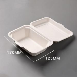 Quality Takeaway Bagasse Lunch Box Sugarcane Disposable Containers 600ml wholesale